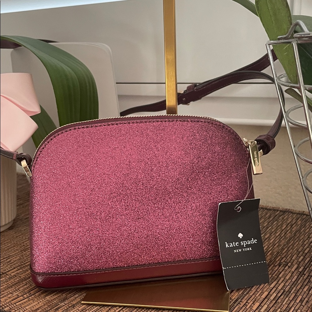 NWT kate spade Glitter Dome Crossbody in Magenta Pink - Picture 4 of 9